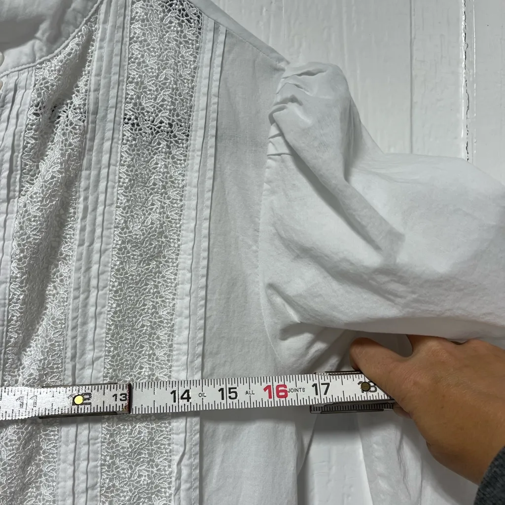Eileen West Queens Anne Lace Victorian Dreams long button front nightgown size S White - Image 8