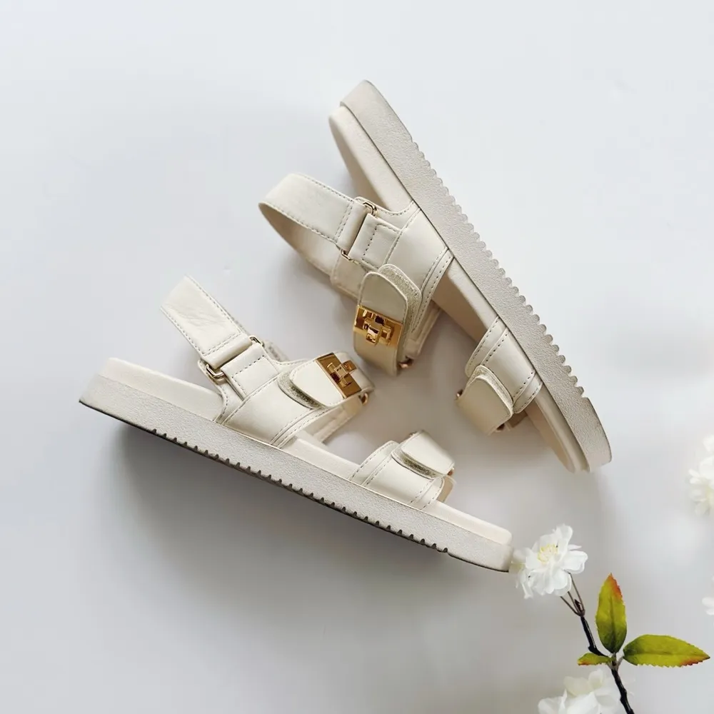 Steve Madden Mona Bone Leather Multi Strap Sandals Shoe Comfortable Size 5 - Image 4