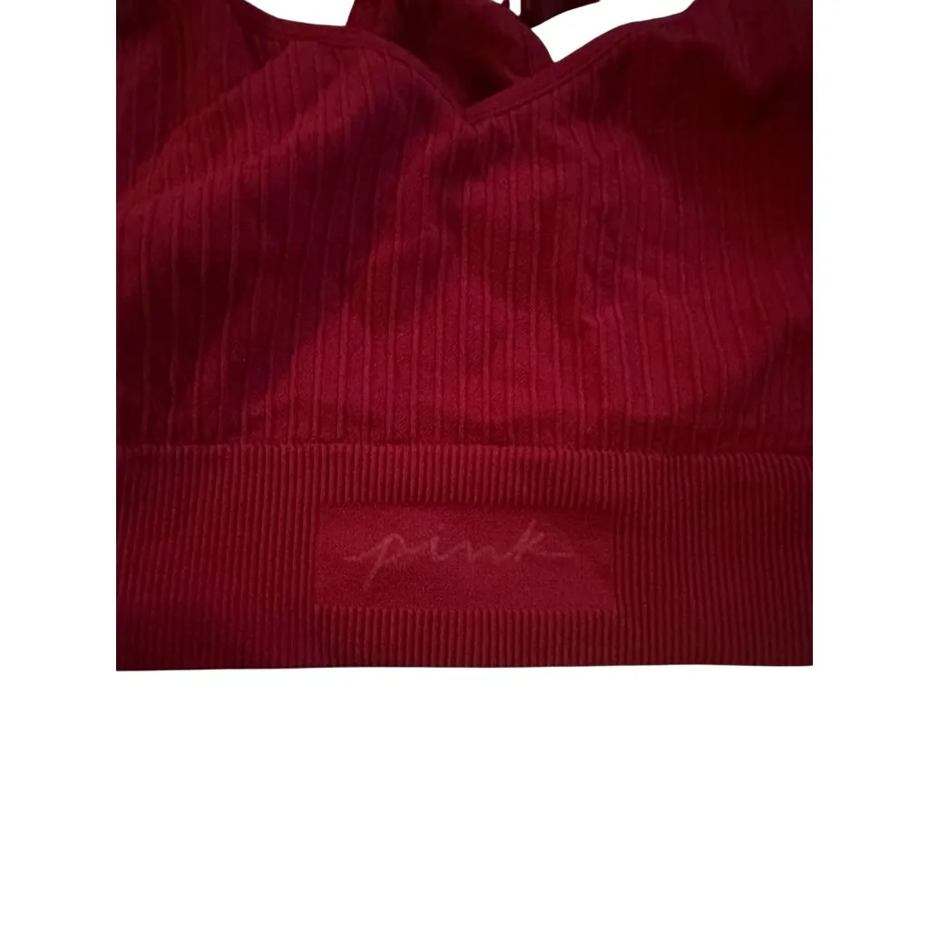 PINK Victorias Secret Active Red Bralette Size Small - Image 5