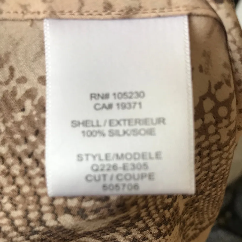 Equipment Beige Python Print Silk Short Sleeve Top - Image 6