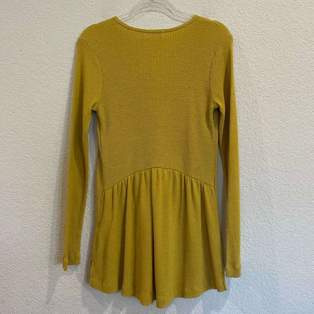 New! Anthropologie T. La Waffle Knot Tunic in Mustard Gold Yellow - Image 4