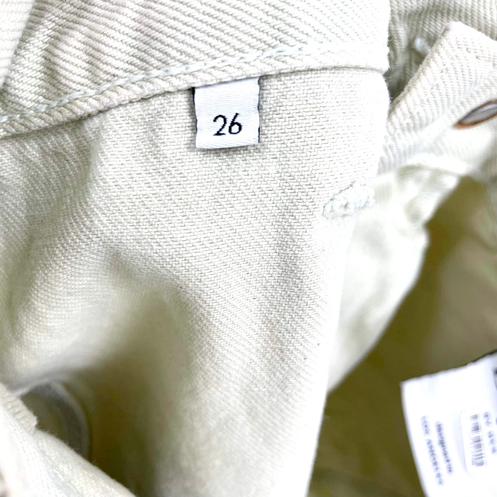 BOYISH JEANS Kirby Cream Cotton Cut Off Raw Hem High Rise Denim Shorts Size 26 - Image 6