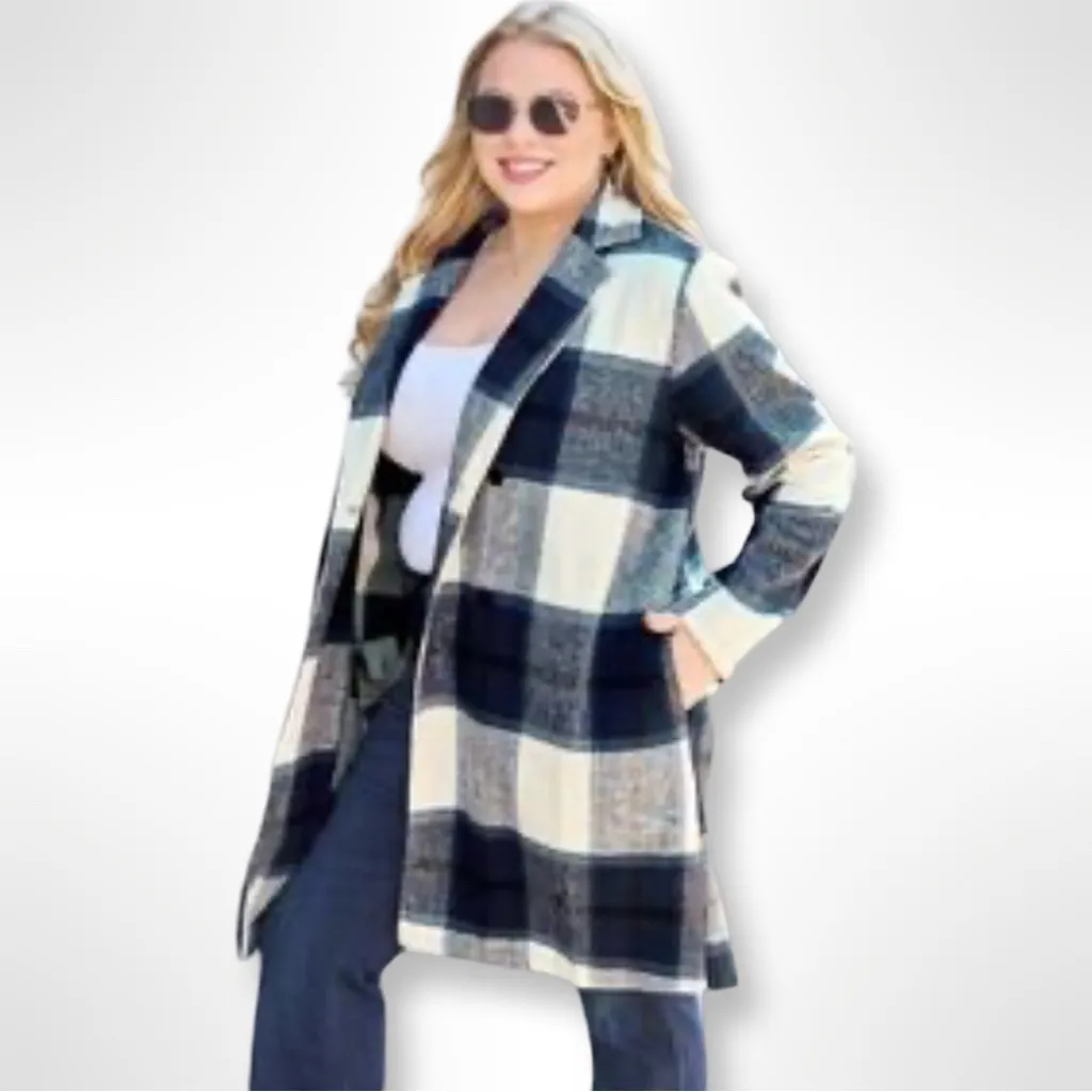 Cavalini  Button Down Tartan Coat Sz 3X - Image 2