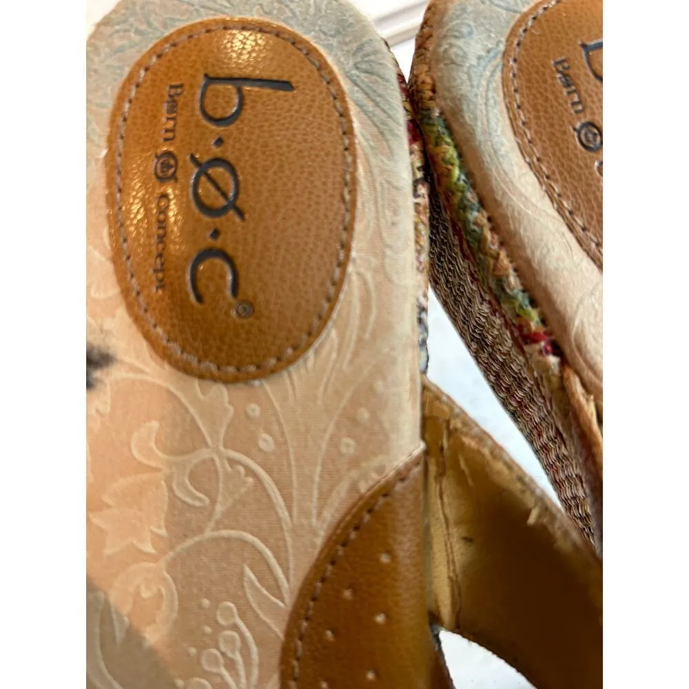 B.O.C. Flat Leather Strappy Colorful Platform Sandals - Image 5