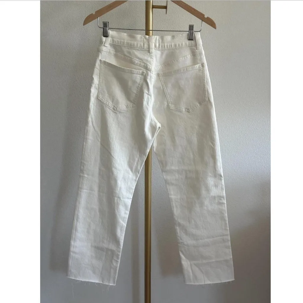 Madewell The Petite '90s Straight Crop Jean in Tile White, Size 25 - Image 11