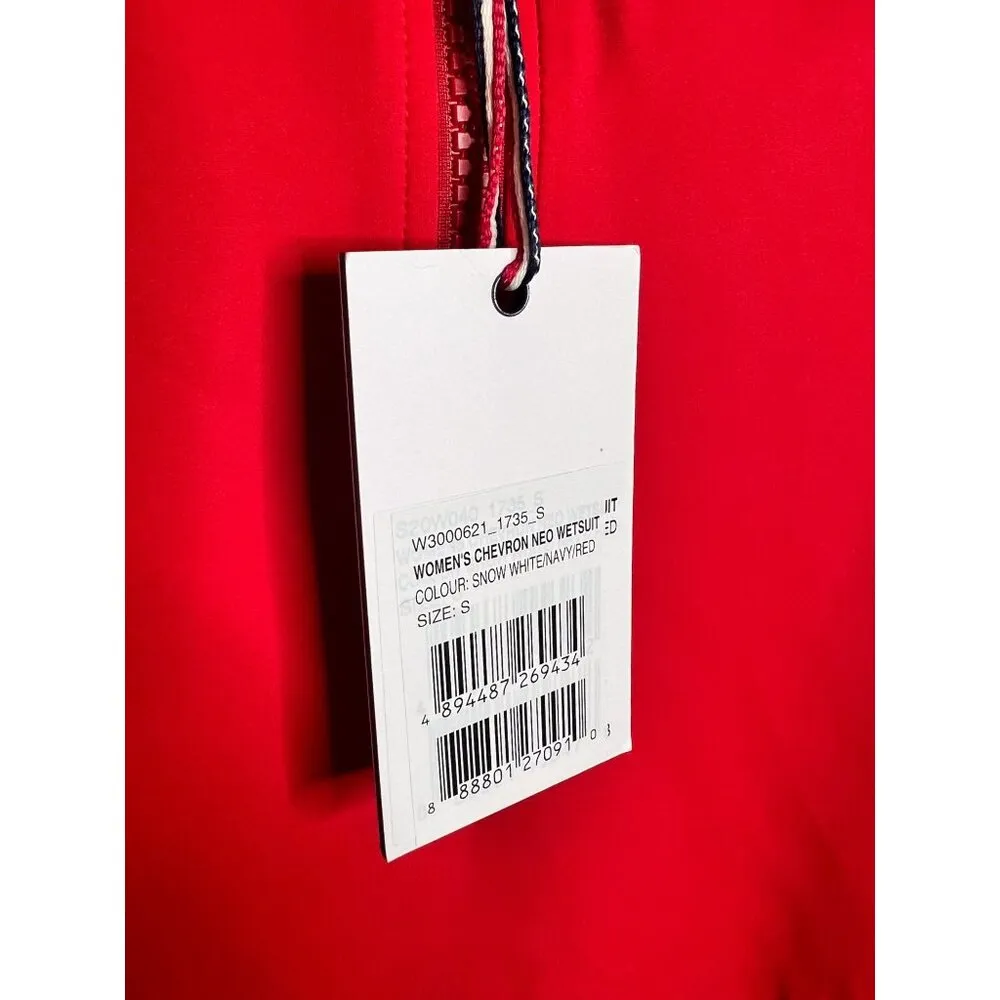 Perfect Moment Chevron Neo Wetsuit in Snow White Navy Red Size Small Rashguard - Image 8