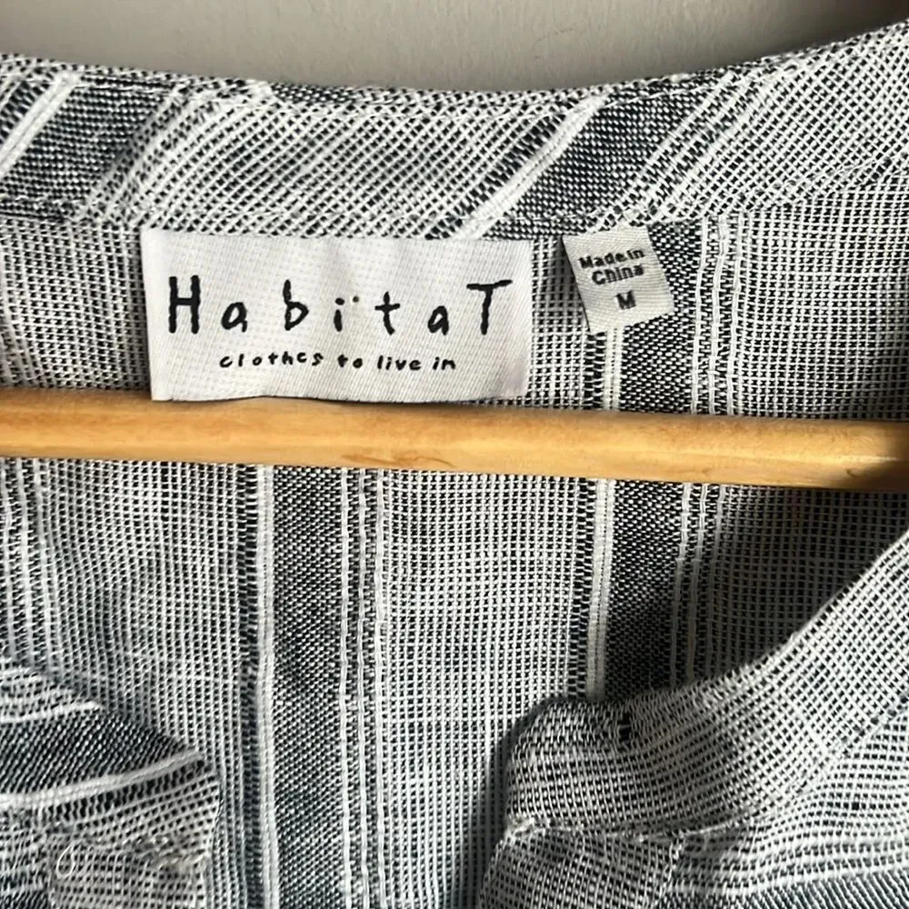 NEW Habitat - Linen Black Striped Dress - Image 6