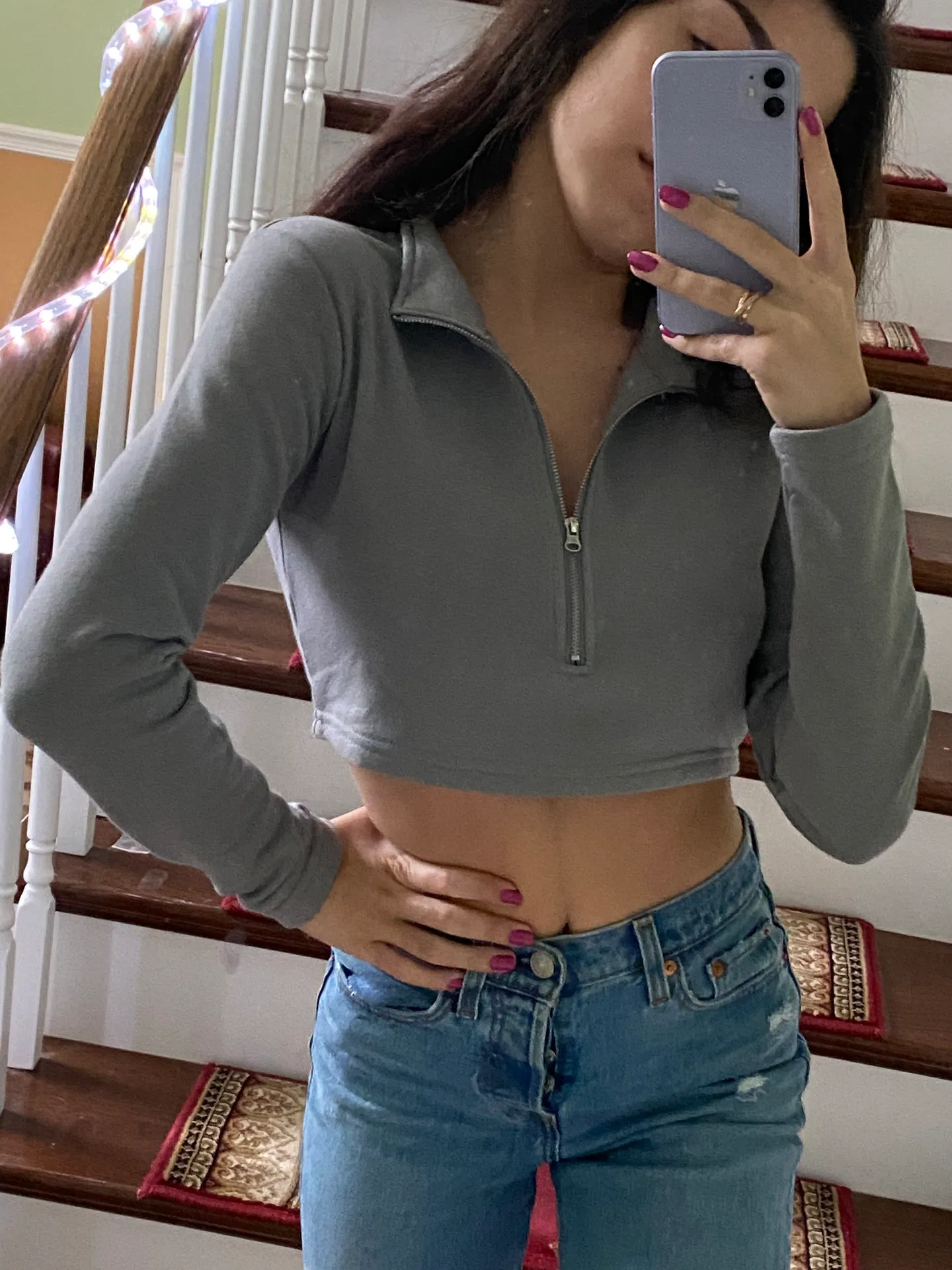 Cropped Half Zip top - Image 3