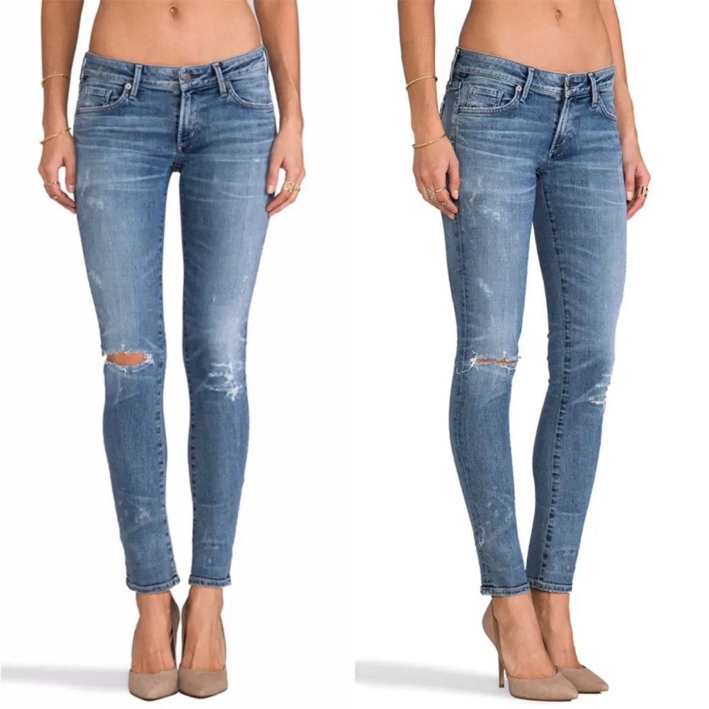 Citizens Of Humanity Low Rise Distressed Skinny Jeans, 27 - Image 2