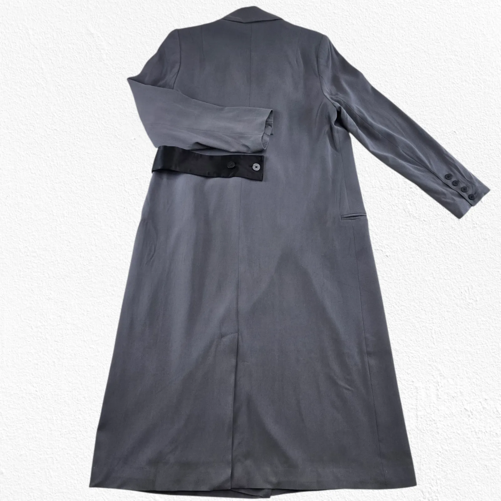 Universal Standard Gray Long Blazer Coat Modern Minimalist Workwear Size Small - Image 10