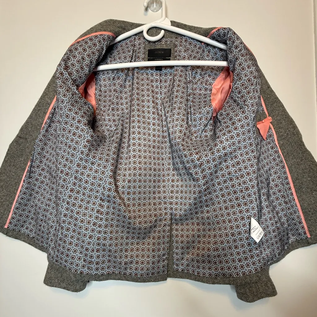 J.Crew  Campbell Donegal Blazer Wool Heather Graphite Sz 4 - Image 14