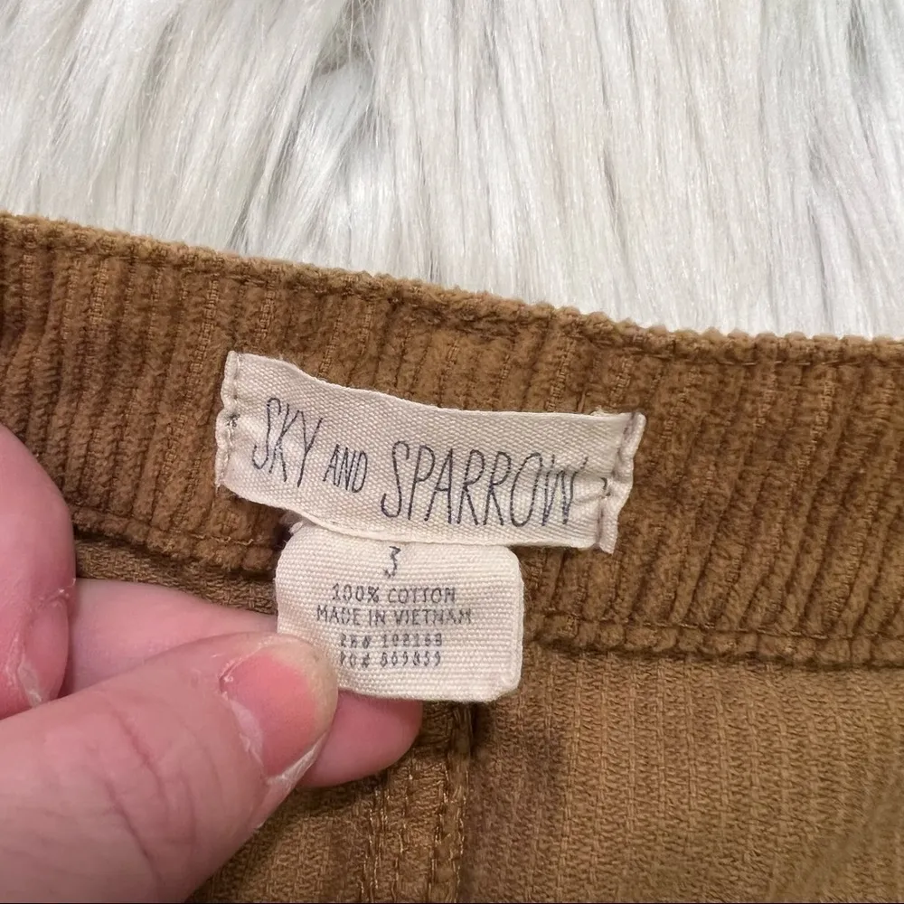 Sky & Sparrow Corduroy Mini Skirt Cognac Tan - Image 9