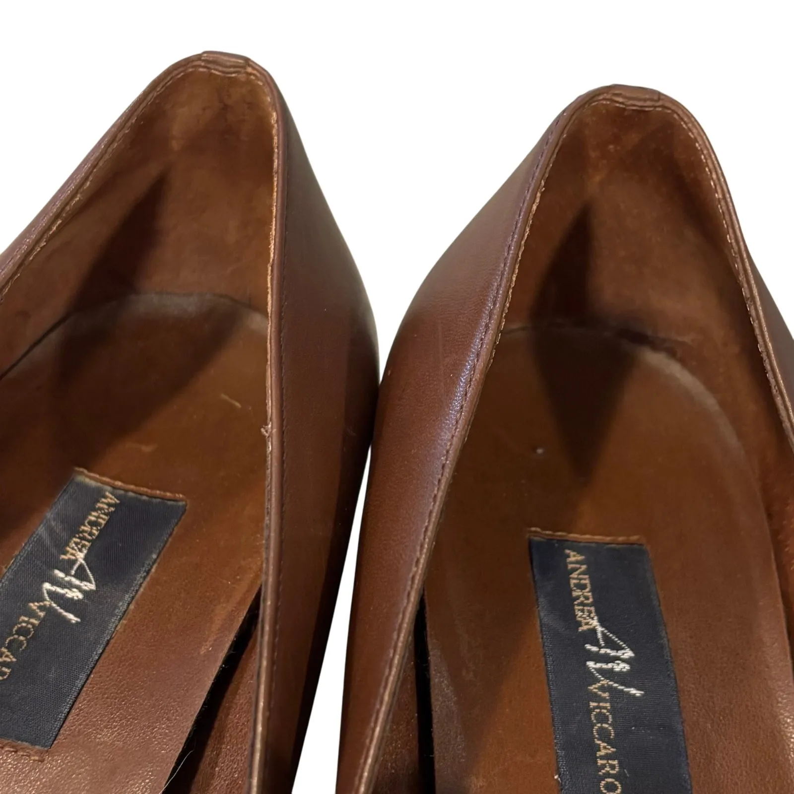 Y2K vintage clueless friends chocolate brown leather block heel loafers, 8.5 - Image 5