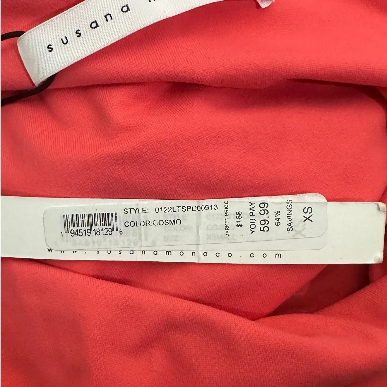 NWT Susana Monaco One Shoulder Cutout Bodycon Midi Dress Size XS Coral Cocktail - Image 6