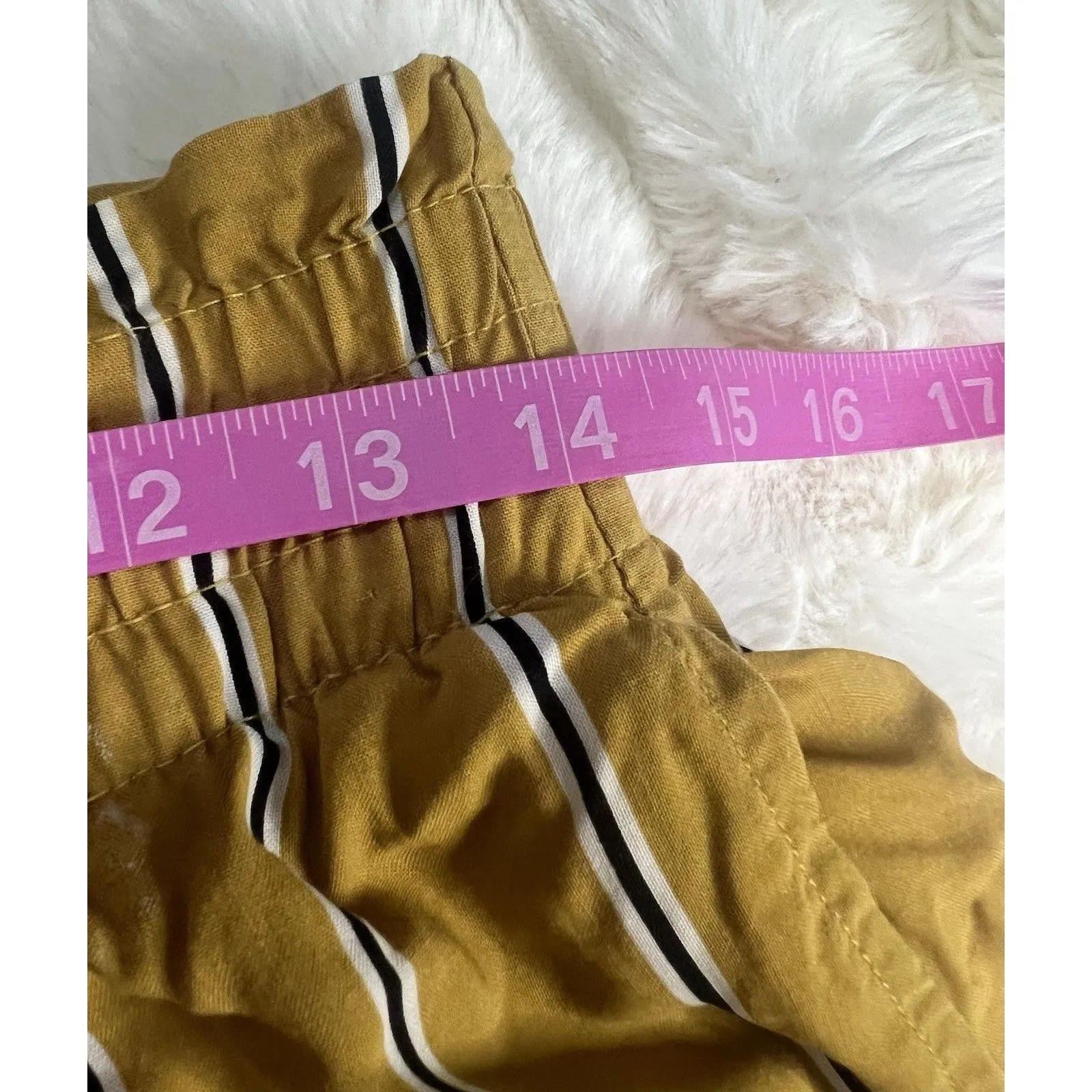 Abercrombie & Finch Yellow And Navy Stripe Pants Sz Small - Image 7