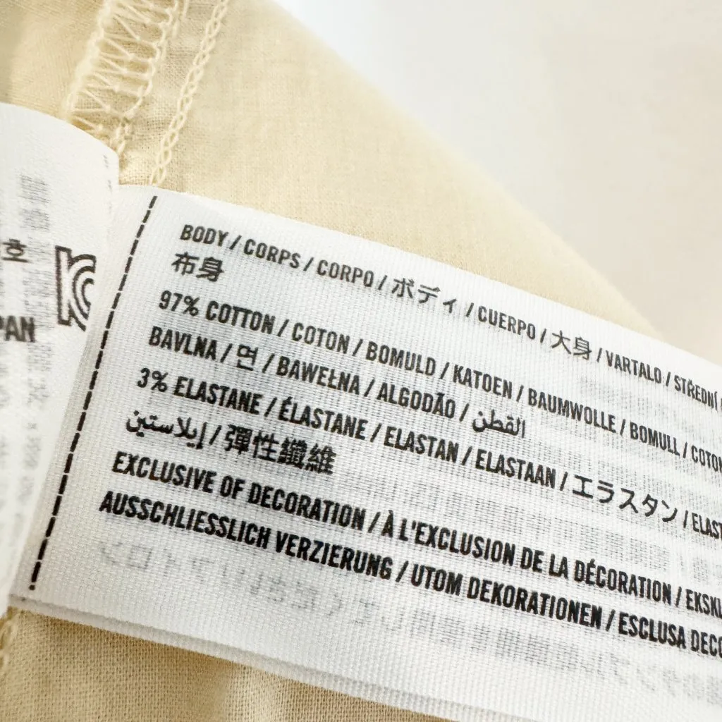 Abercrombie Womens Chino High Rise Midi Skirt Minimalist in Cream Tan Size Small - Image 6