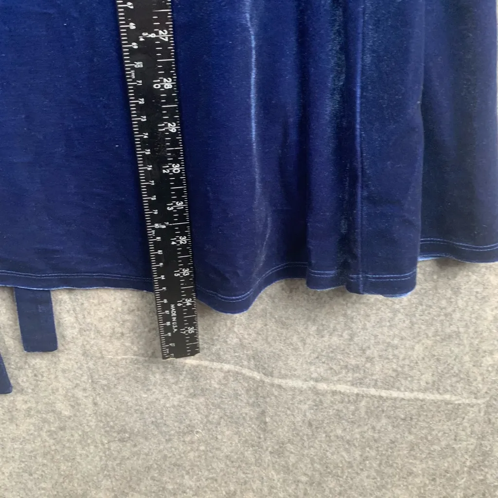 Francesca's‎ Mi Ami Dress Sz S Dark Blue Velvety Mini Wrap Dress Long Sleeve - Image 8