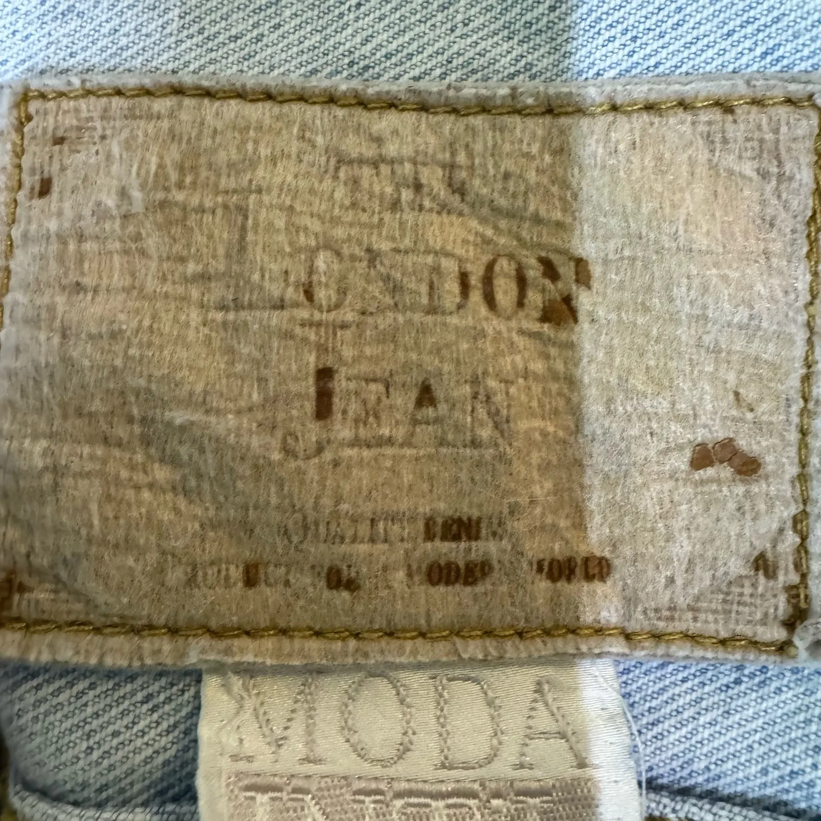 The London Jean MODA INT’L Vintage Denim Jacket Large Light Wash Oversized Blue - Image 7