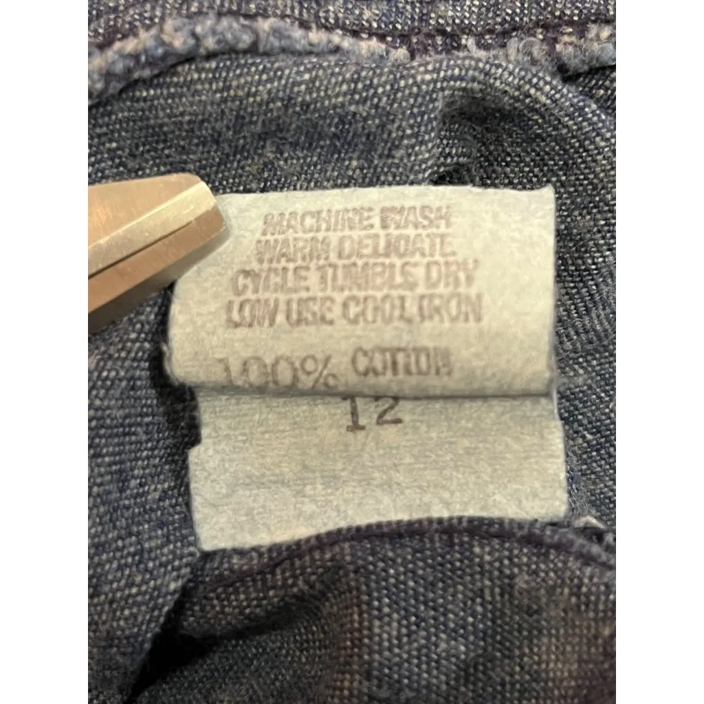 Vintage Colours Blue Denim Dress Womens 12 With Embroidered Detail & Back Zipper - Image 8