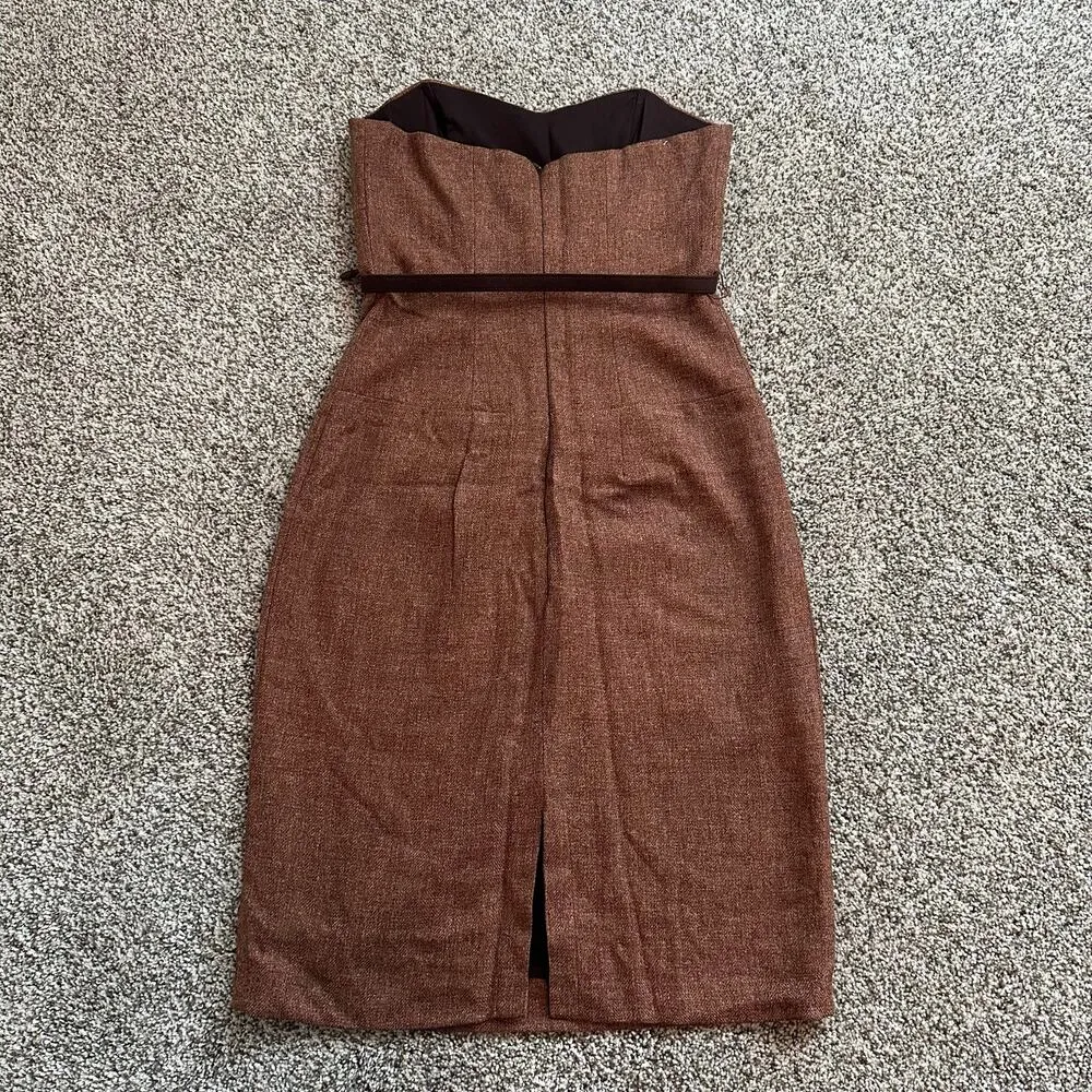 Hello Molly Anthropologie brown strapless midi dress size 4 NWT - Image 4