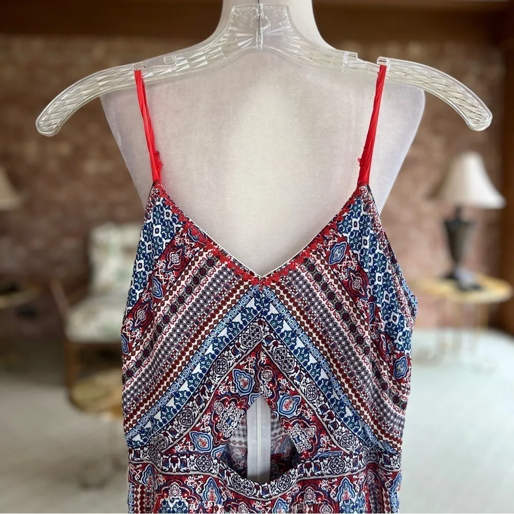 Shinestar  Stella Luce Blue Multi Cutout Crop Jumpsuit M (Jrs) - Image 3