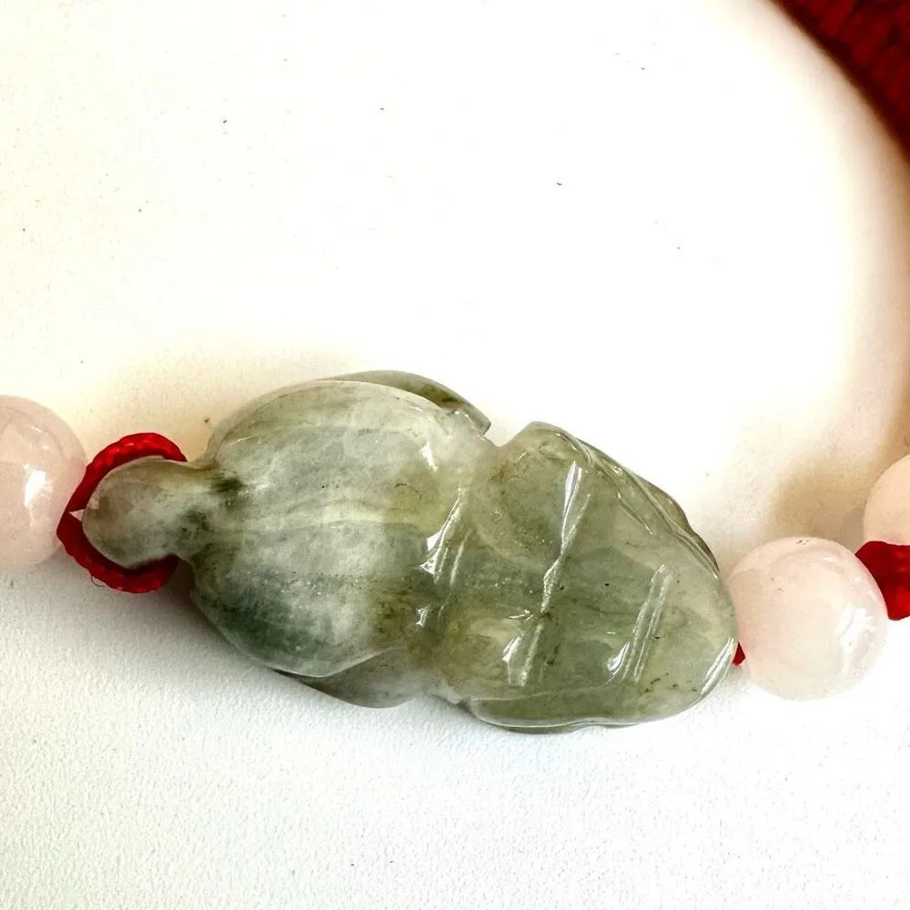 Frog Carving Jadeite Bead red cord Bracelet - Image 8