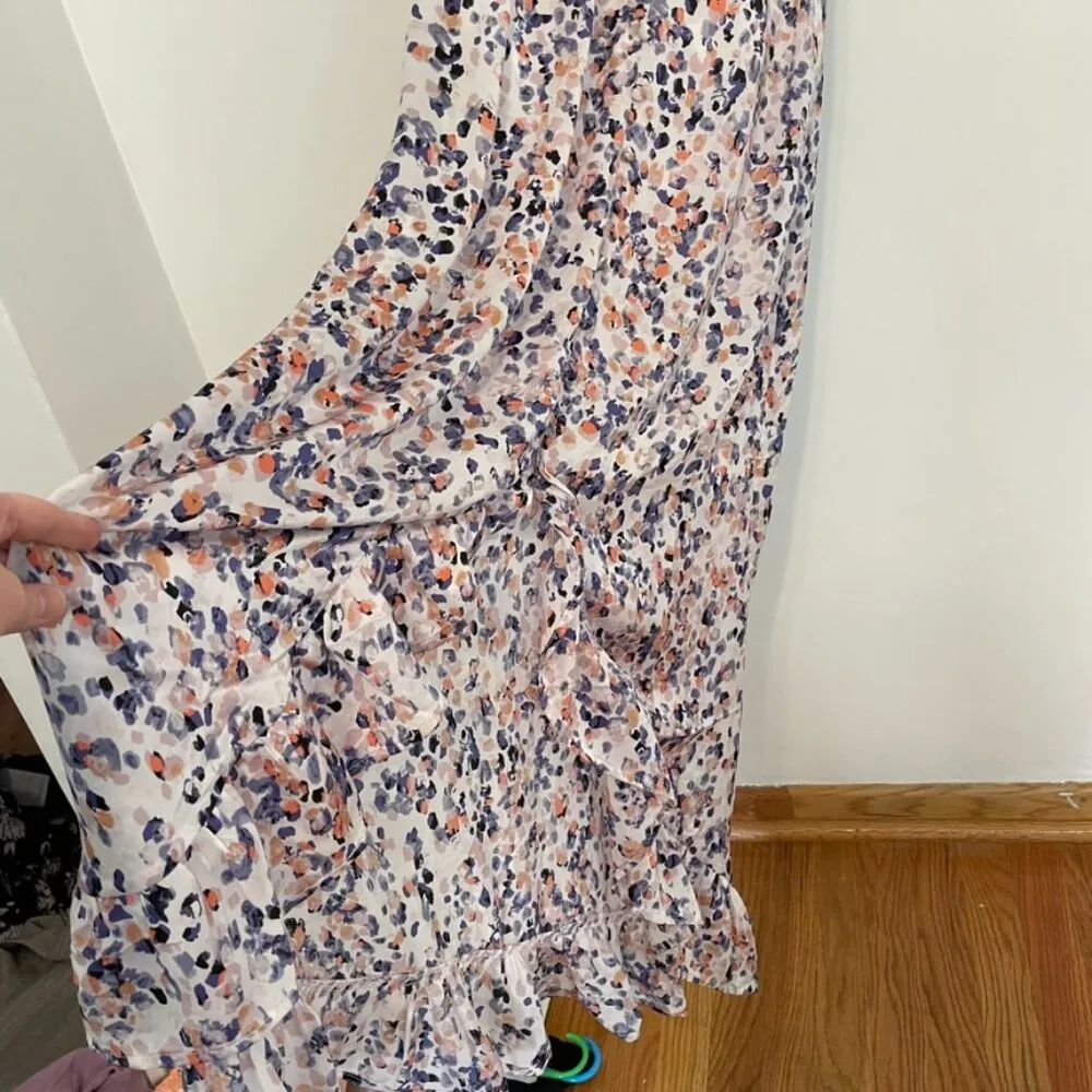 JACK BY BB DAKOTA Printed High Low Midi Dress White Purple Pink Abstract Geo S - Image 12