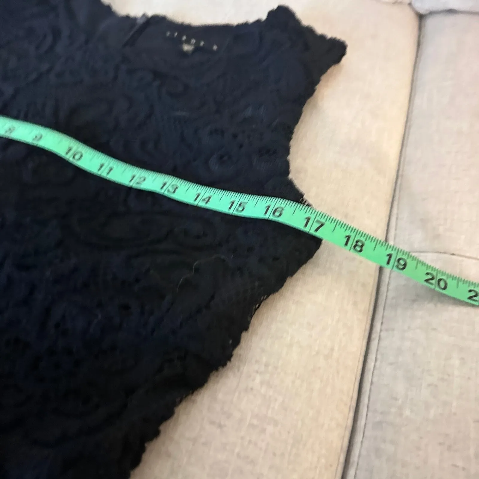 Tiana B Fit & Flare Dress Womens Sz 6 Navy Floral Lace Elegant Party Career Work Blue - Image 8