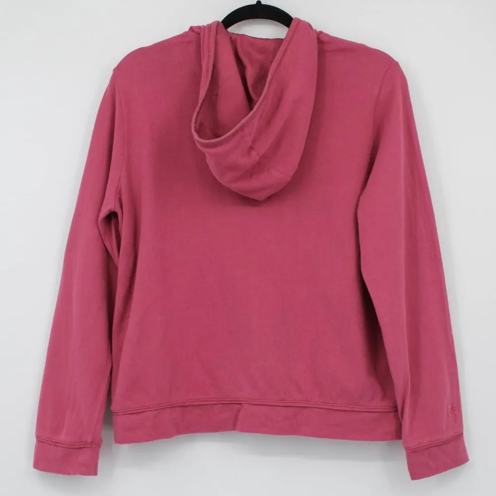 Tommy Bahama Full Zip Hoodie Sweatshirt Medium Pink Loungewear Hooded Cotton - Image 4