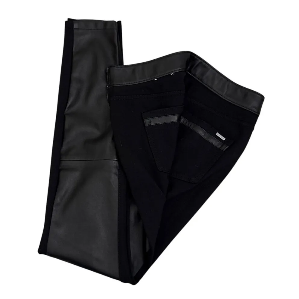 White House Black Market The Legging Vegan Leather Front Ankle Pants Size 00 - Image 6