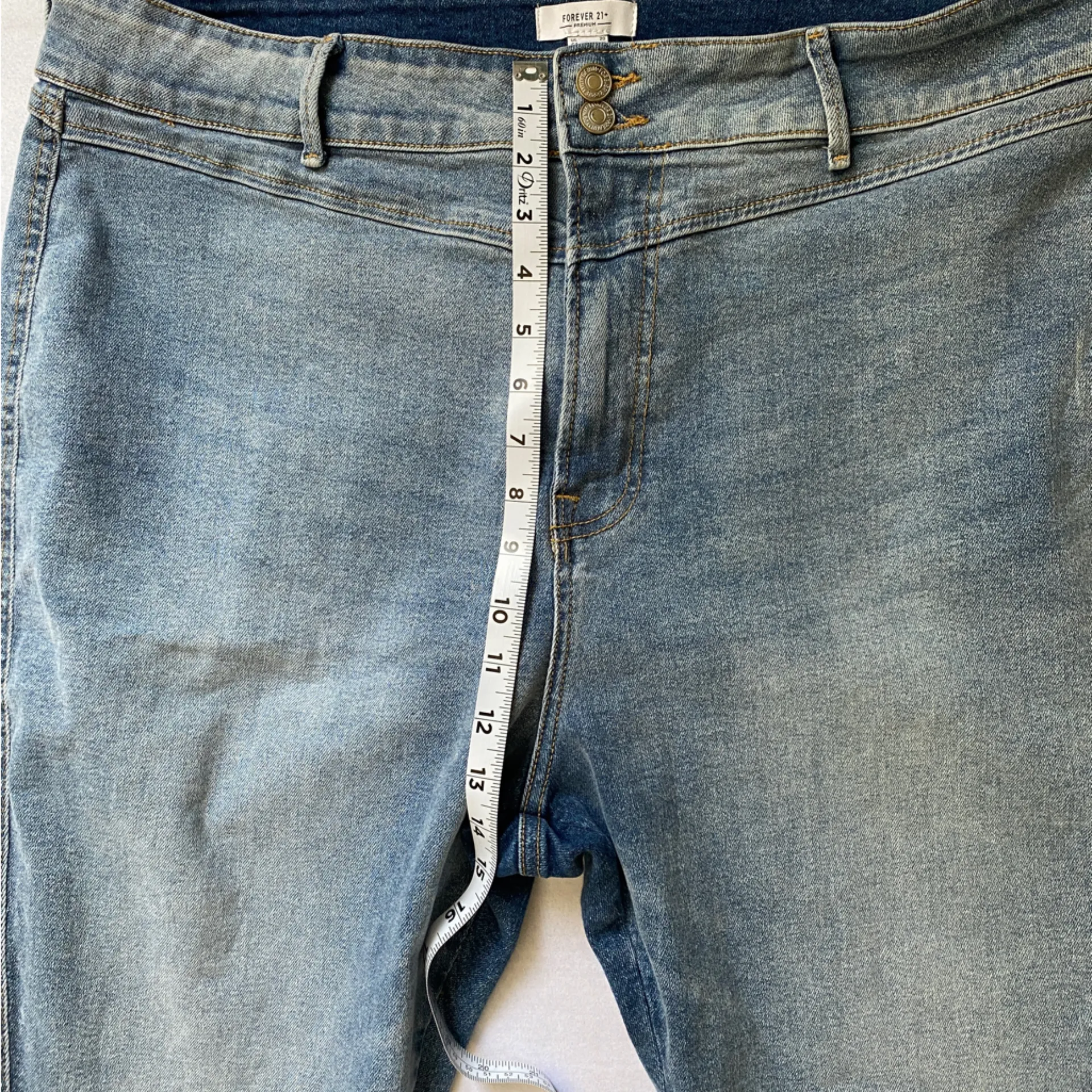 Forever 21+ Plus Size Stretch High Waist‎ Light Washed Blue Skinny Jeans Size 20 - Image 4