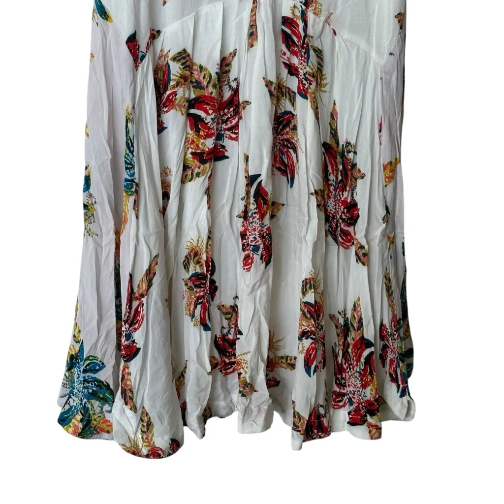 FREE PEOPLE Thought I Was Dreaming Floral Mini Dress Ivory halter L - Image 8