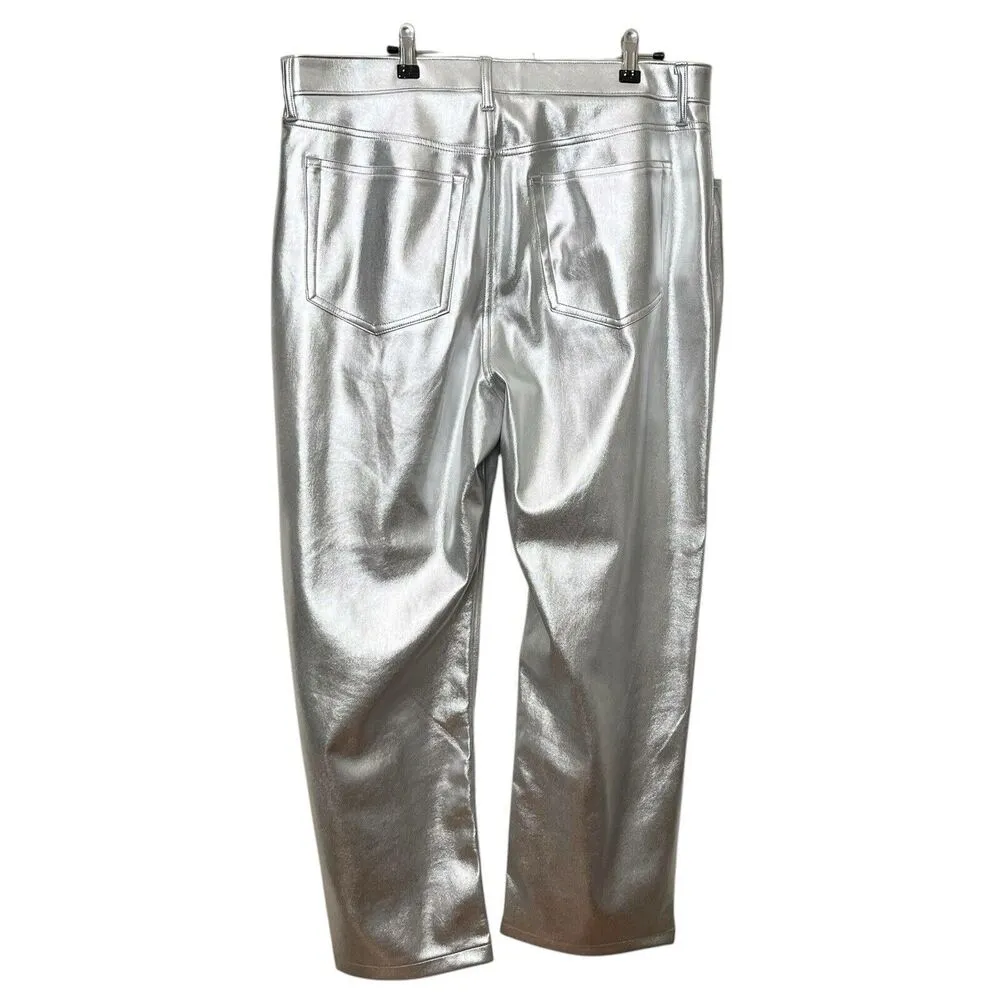 Abercrombie & Fitch Curve Love High Rise 90s Relaxed Jeans Metallic Size 33s - Image 4