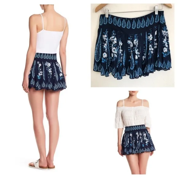 Raga Indigo Blue Luisa Ruffle Mini Skirt M - Image 2