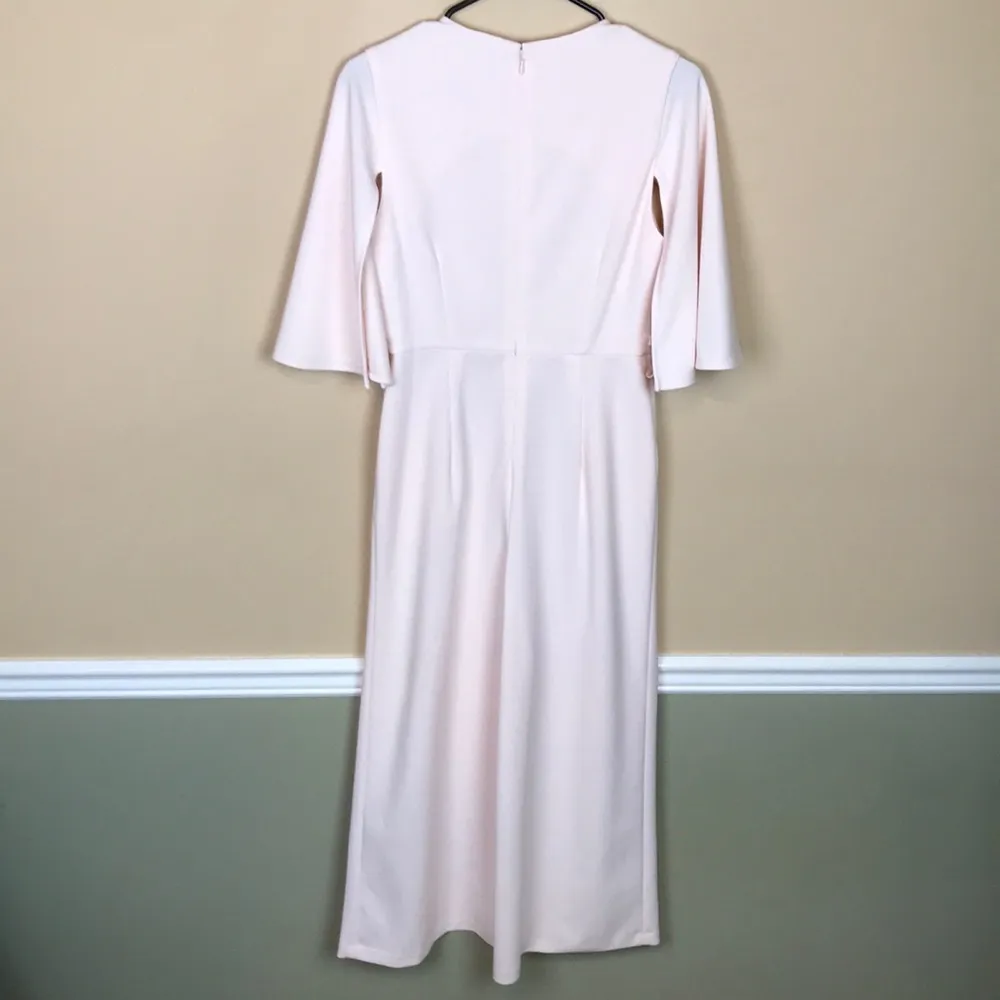 Calvin Klein Women’s Light Pink Keyhole Open Flare Sleeve Wide Leg Jumpsuit - Image 8