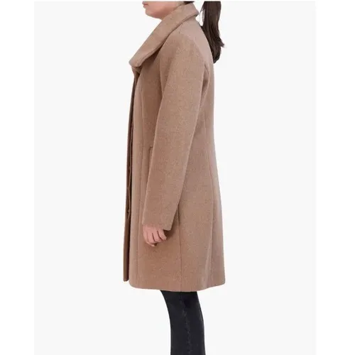 Cole Haan Signature Wide Lapel‎ Wool Blend Coat, Size 12 Camel Classic Chic NWT - Image 5