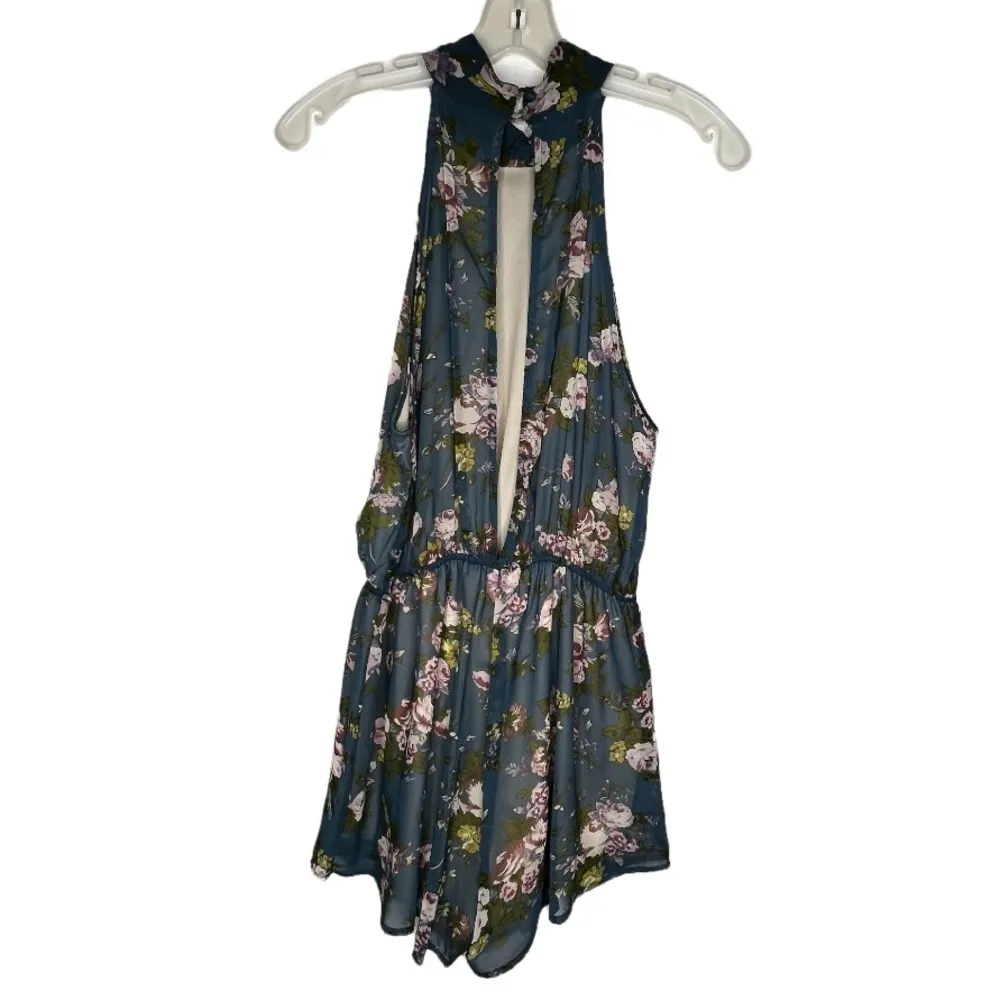 Audrey 3+1 Garden Floral‎ Choker Shorts Romper nwt - Image 4