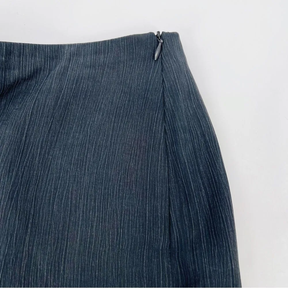 Vintage Giorgio Armani Gray Pencil Skirt Pin Tuck Detail Sz 4‎ - Image 2