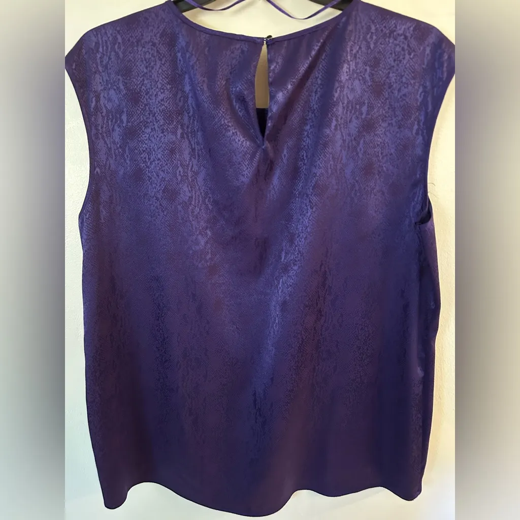 Purple Embellished Sleeveless Blouse XL – Dressy Work to Evening Top - Image 8