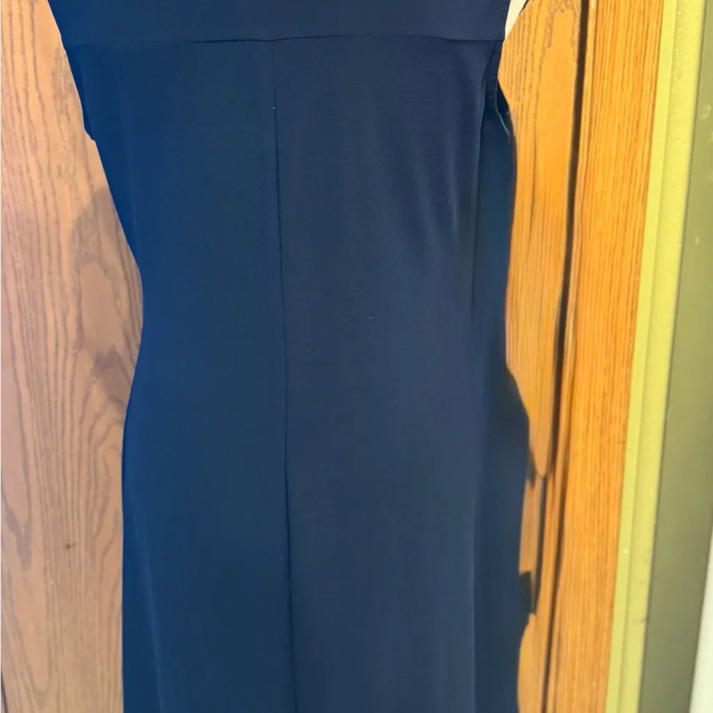 ROZ & ALI  Navy Sleeveless Dress with Zipper Detail - Image 3