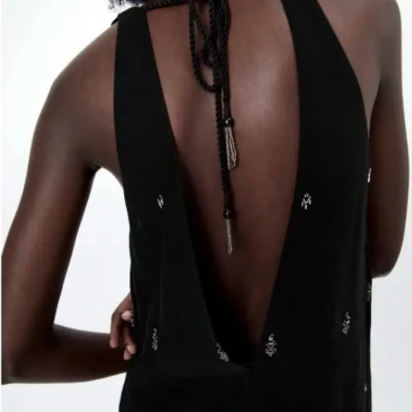 ZARA EMBROIDERED MIDI DRESS LIMITED EDITION BLACK 6895/259 Size Small - Image 3