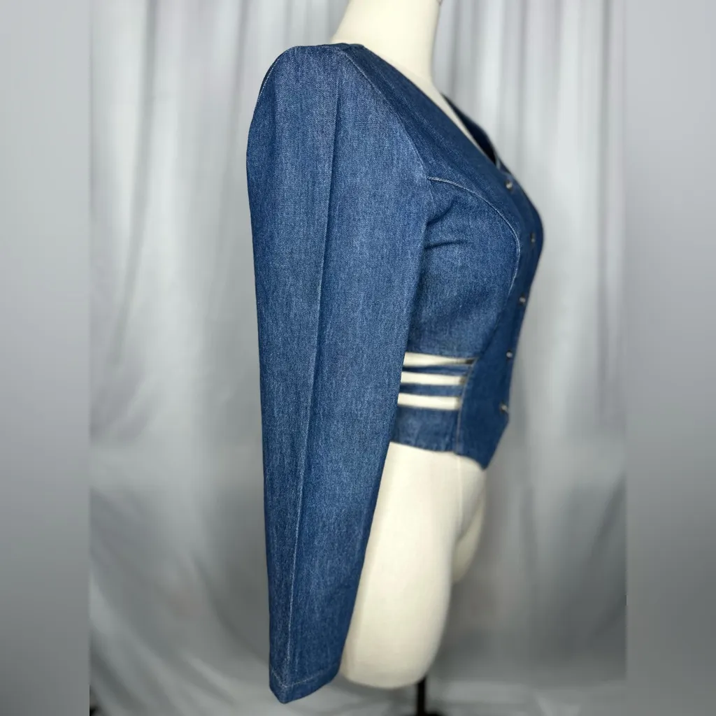 Denum Jeans Cutout Corset - Image 4