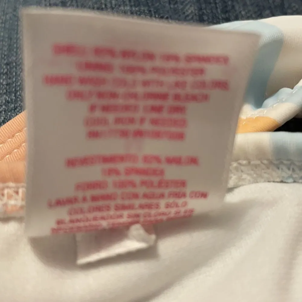 Xhilaration Multi Striped Hipster Bikini Bottom Junior Medium White Beige Clay - Image 5