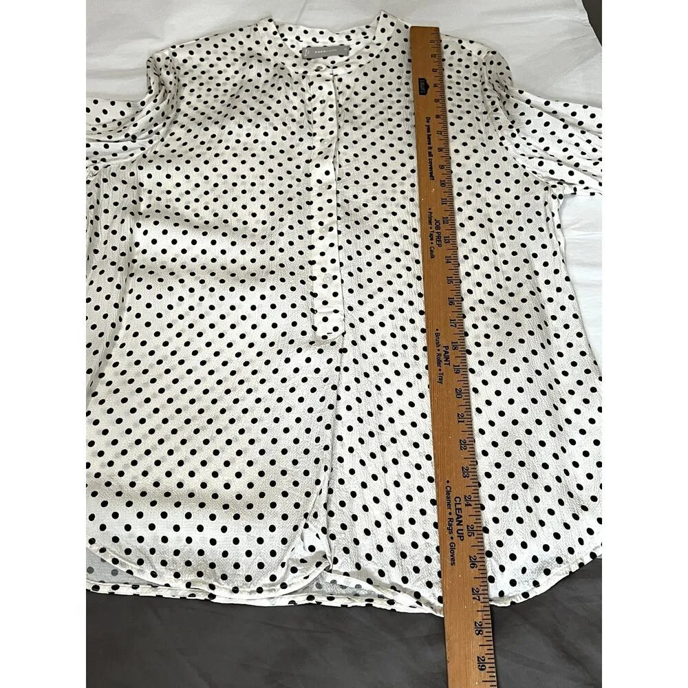 Everlane women's size 12 shirt cream/black polk-a-dot Corpcore, Office wear, - Image 7