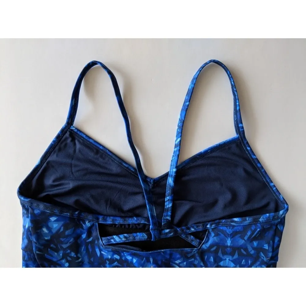 Alo Yoga Lure Long Bra Top Kaleidoscope Blue Fitted Stretch M NWOT - Image 3