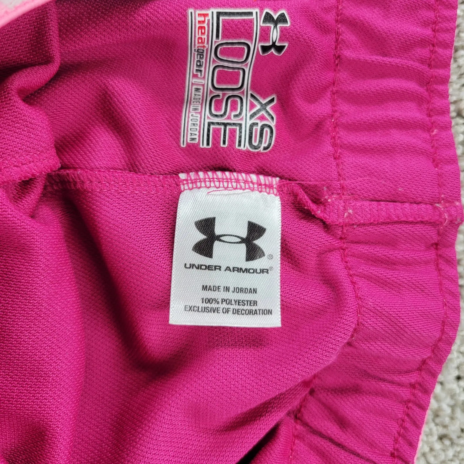 Under Armour Womens Loose Shorts XS Hot Pink Drawstring Running Yoga Athletic‎ - Image 9