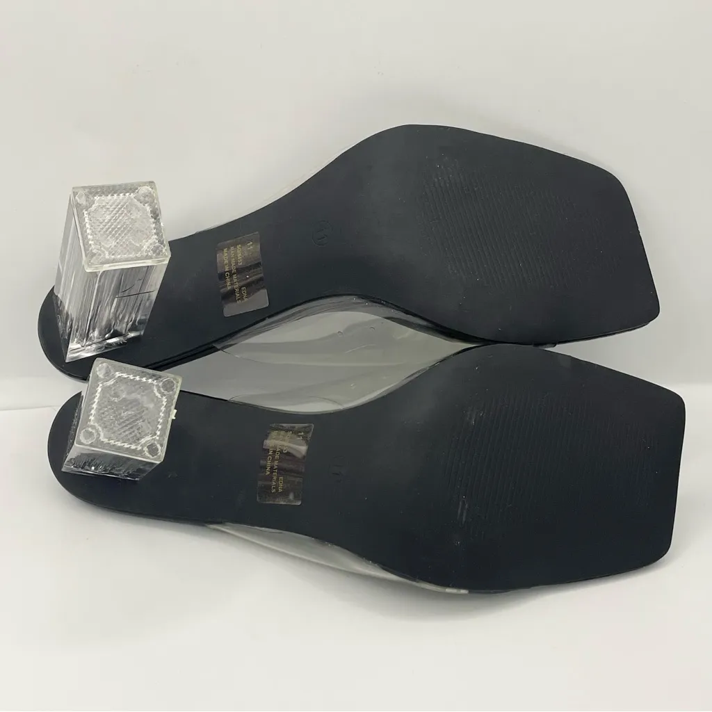 Cape Robbin Edna transparent open toe black heel sandals women’s Size 11 - Image 9