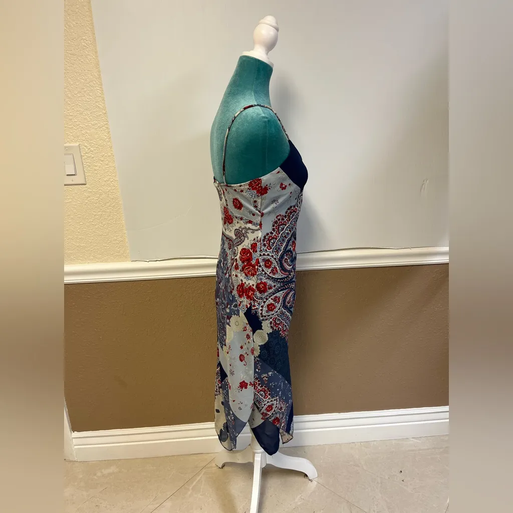 Vintage Y2K Rampage Patchwork Bandana Handkerchief Midi‎ Dress Sz 3 - Image 3