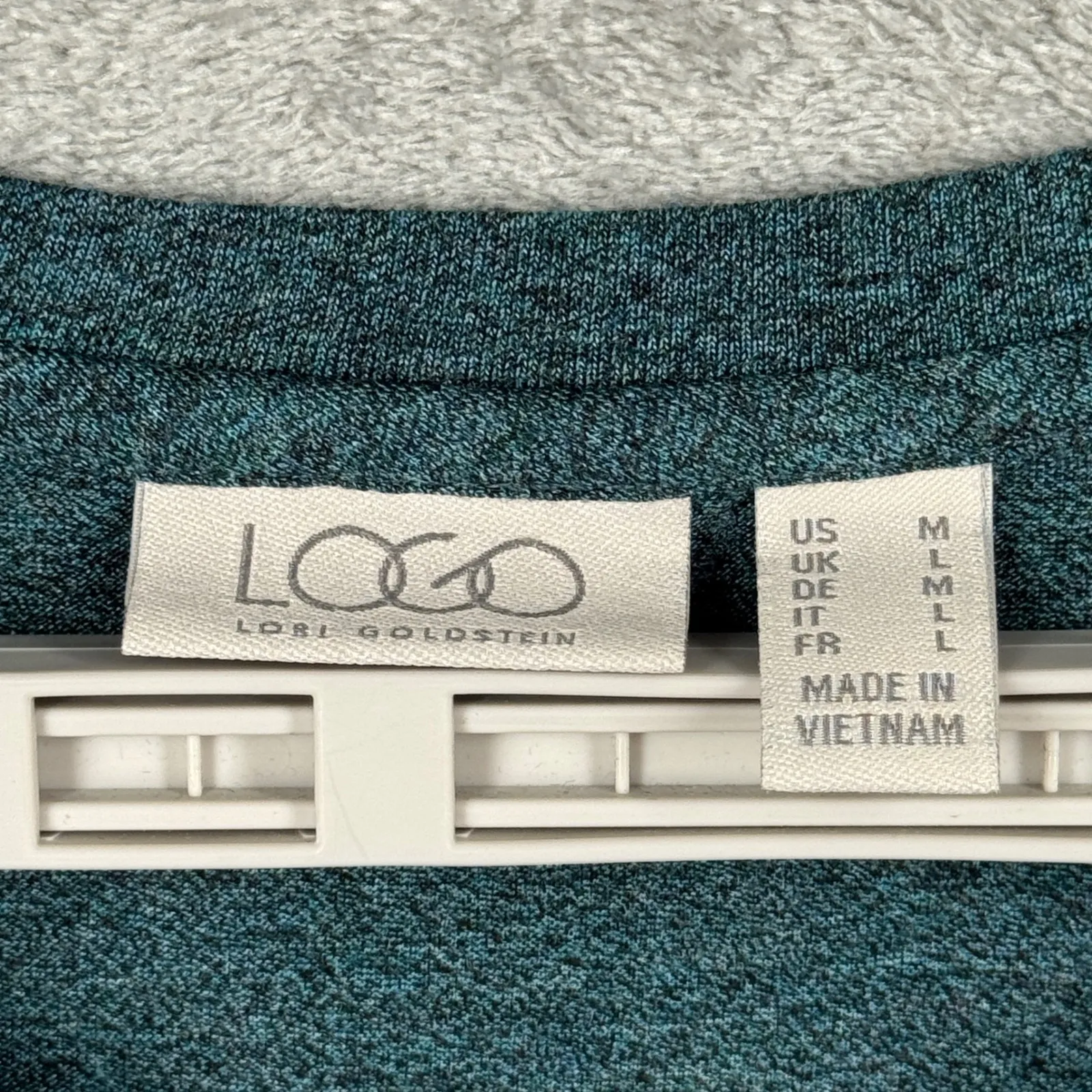 LOGO Lori Goldstein Teal Long Sleeve Casual Dress‎ Womens Medium Shift Lagenlook - Image 6