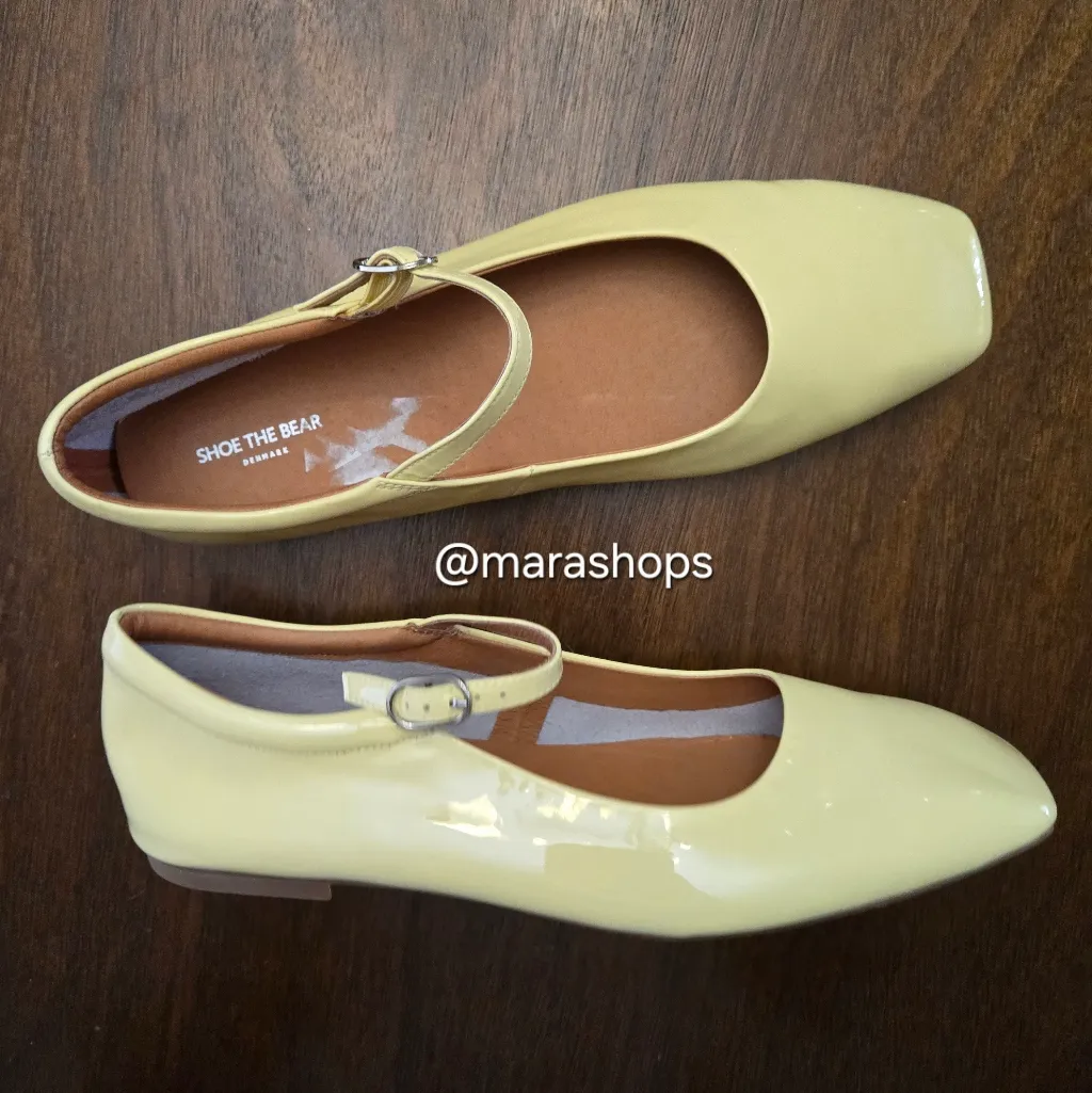Shoe The Bear Maya Patent Ballerina Mary Jane Flats Yellow Size 9 - Image 2